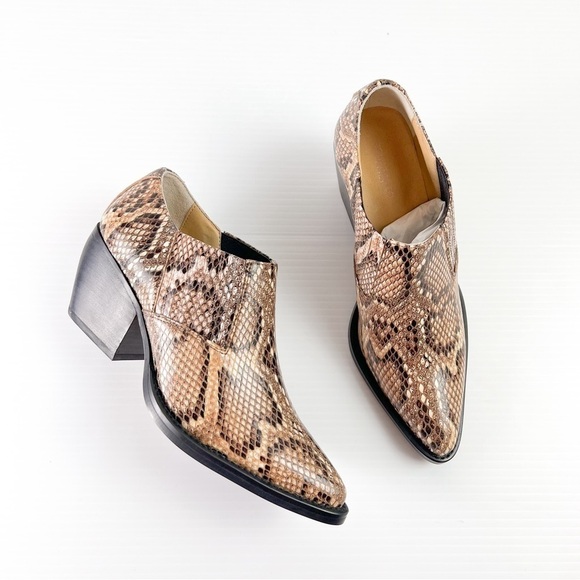 Tony Bianco Booties womens 6 Paris Leather Brown Multi Snake Ankle Shoes - Picture 2 of 14